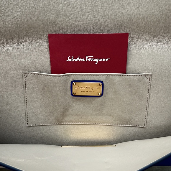 SOLD// Salvatore Ferragamo blue clutch - Picture 9 of 13